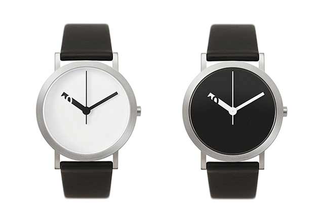 シンプルな腕時計、白、黒シンプルな腕時計