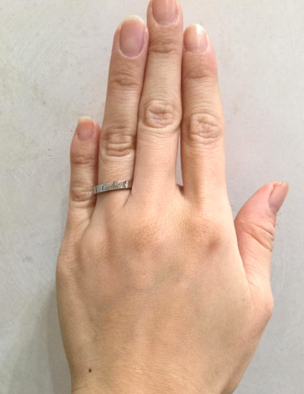 カルティエ　結婚指輪　エングレーブドウエディングリング（プラチナ）